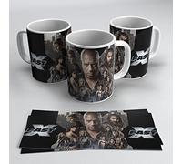 newseny Taza Fast and Furious X con logo de la película y con Vin Diesel, Jason Mamoa. Regalo para fans de A todo Gas | Cerámica 355ml