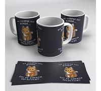 Newseny Taza Gato Borde - Humor Sarcástico 'No Soy Borde, Soy de Simpatía Selectiva' - Divertida Cerámica 355ml
