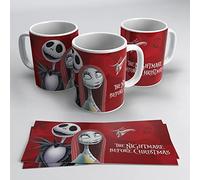 newseny Taza Jack Skellington Pesadilla antes de Navidad (Colección taza regalo Navidad) (Jack Skellington con Sally y Zero Roja)