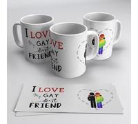 newseny Taza LGTBIQ plus - Regalo para amigo gay. Taza con frase: I Love my gay best FRIEND. (Taza Cerámica 355ml)
