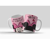 newseny Taza Minnie Mouse - Alguien ha visto a Mickey? Taza rosa de dibujos animados.