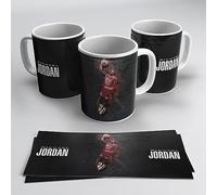 newseny Taza NBA de Michael Jordan Colección en Blanco y Negro con tonos rojos - Regalo para fans de M.Jordan NBA | Cerámica 355ml (M.Jordan NBA)