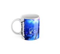 newseny Taza para ROCKEROS y fans de la banda de rock METALLICA | Cerámica 350ml (Regalo Heavy Metal) (Concierto Metallica doble nombre)
