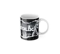 newseny Taza para ROCKEROS y fans de la banda de rock METALLICA | Cerámica 350ml (Regalo Heavy Metal) (Metallica Rock 01)