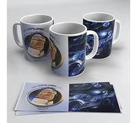 newseny Taza Rauw Alejandro Saturno Reloaded - Regalo para Fans del cantante Rauw Alejandro - Cerámica 355ml (Rauw Alejandro - moto y face)
