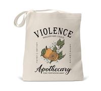 newseny Tote Bag fan art de Alas de Sangre - Violence Orange con pegatina de REGALO - Bolsa con asas reforzadas para amantes de los libros | 35 x 40 cm (Violence Orange)