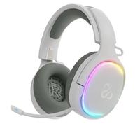NEWSKILL Aton V2 Auriculares Gaming inalámbricos 2.4G, Bluetooth 5.0 y Cable Tipo C, micrófono retráctil, Sonido Envolvente, RGB, compatibles con PC, PS5, Switch y móvil (Blanco)