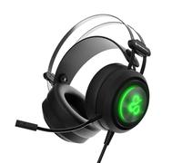 NEWSKILL Auriculares Gaming Drakain V2 con Cable Jack 3.5 mm y USB, RGB dinámico, micrófono Flexible, multiplataforma, Negros (V2, Negro)
