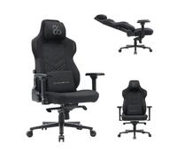 NEWSKILL Banshee Pro Silla Gaming Reclinable 180° Reposabrazos 4D Negra | Tela transpirable con soporte lumbar y reclinación hasta 180°. Reposabrazos 4D ajustables y base reforzada.