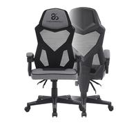 NEWSKILL Eros Silla Gaming ergonómica con Respaldo de Malla, Asiento Acolchado y Base metálica - Color Gris