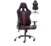 NEWSKILL KitsuneV2 - Silla Gaming ergonómica, Respaldo reclinable 180 Grados, reposabrazos 2D Ajustables, Cojines Lumbar y Cervical, Ruedas XL silenciosas, Tela Transpirable, Color Rojo