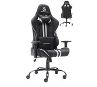 NEWSKILL KitsuneV2 - Silla Gaming ergonómica, Respaldo reclinable 180 Grados, reposabrazos 2D Ajustables, Cojines Lumbar y Cervical, Ruedas XL silenciosas, Tela Transpirable, Color Gris