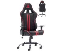 NEWSKILL KitsuneV2 - Silla Gaming ergonómica, Respaldo reclinable 180 Grados, reposabrazos 2D Ajustables, Cojines Lumbar y Cervical, Ruedas XL silenciosas, Tela Transpirable, Color Rojo