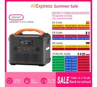 NEWSMY S1210 1200W 1102.5Wh Estación de energía portátil LiFeMnPo4 Batería, carga rápida de 1,2 H, NEWSMY S1210