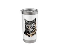 Newspaper Art American Bobtail Vaso térmico de acero inoxidable de doble pared