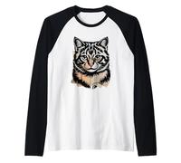 Newspaper Art American Curl Camiseta Manga Raglan