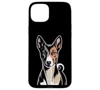 Newspaper Art Basenji Barkless Dog Carcasa para iPhone 15 Plus