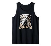 Newspaper Art Chinese Shar-Pei Camiseta sin Mangas