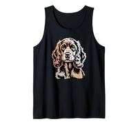 Newspaper Art English Cocker Spaniel Camiseta sin Mangas