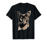 Newspaper Art Havana Brown Cat Minimalist Camiseta