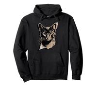 Newspaper Art Havana Brown Cat Minimalist Sudadera con Capucha