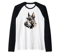 Newspaper Art Scottish Terrier Camiseta Manga Raglan