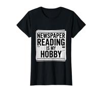 Newspaper Reading Is My Hobby Print Reader Routine - Camiseta gráfica económica, Mujer, Negro, XS