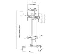 Newstar carrito de televisión negro plasma-m1700e 32-55 35kg