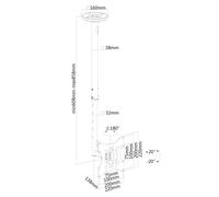 Newstar fpma-c060black - soporte de techo para tv, color negro