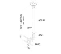 Newstar fpma-c100silver - soporte de techo para tv (26', ángulo de in