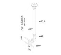 Newstar fpma-c100white - soporte de techo para tv, color blanco