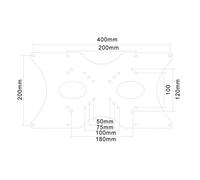 Newstar fpma-vesa400 - placa adaptadora vesa, color plateado