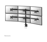 Newstar Neomounts FPMA-D700D6 Brazo de Montaje para 6 Pantallas Planas Hasta 27 Pulgadas (69 cm) 8 KG por Soporte, Abrazadera de Escritorio, Ajustable, Negro