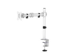 Newstar NM-D135WHITE Soporte de Escritorio de Movimiento Completo (Abrazadera y Ojal) para Pantalla de Monitor de 10-30 Pulgadas, Altura Ajustable - Blanco