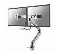 NewStar Soporte de mesa NM-D775DXSILVER – Brazo de gas Topfix para 2 pantallas hasta 32"