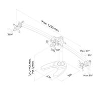 Soporte monitor Neomounts FPMA-D700DD3 triple brazo ajuste altura giratorio negro