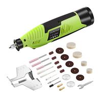 NEWSTYP Kit de afilador de motosierra inalámbrico, juego de herramientas de afilar sierra de cadena eléctrica de 55 W, archivo de afilar cuchillas eléctricas alimentado por pilas viene con 6 ruedas