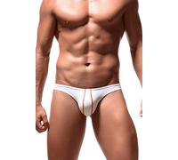 Newsywell Hombre Seda de Hielo Tanga Elastane Talle Bajo Hilo Invisible Skiny Fit Calzoncillos G-String Ligero Thong Bikini Slip Ropa Interior Blanco Large