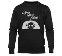 Newtee Abre Tu Mente Negra Cuello Redondo Unisex Unisex Black Sweatshirt Crewneck