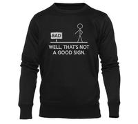 Newtee Bueno Eso No Es Una Buena Señal Negra Cuello Redondo Unisex Unisex Black Sweatshirt Crewneck