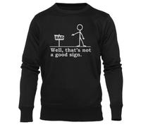 Newtee Bueno Eso No Es Una Buena Señal Negra Cuello Redondo Unisex Unisex Black Sweatshirt Crewneck