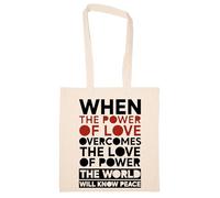 Newtee Cuando El Poder Del Amor Totebag Beige Bolsa De Algodón Reutilizable Ecológica Beige Totebag Eco Friendly Reusable Cotton Bag