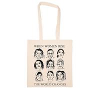 Newtee Cuando Las Mujeres Se Alzan El Mundo Cambia Totebag Beige Bolsa De Algodón Reutilizable Ecológica Beige Totebag Eco Friendly Reusable Cotton Bag