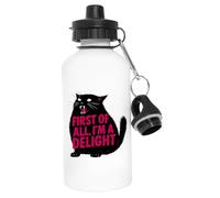 Newtee En Primer Lugar Soy Un Gato Negro Encantador Que Ruge Botella De Agua De Acero Inoxidable Frasco Ecológico Reutilizable Blanco Stainless Steel Water Bottle White Reusable Eco Flask