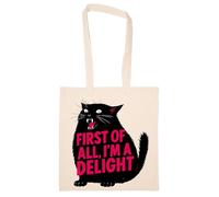 Newtee En Primer Lugar Soy Un Gato Negro Encantador Que Ruge Totebag Beige Bolsa De Algodón Reutilizable Ecológica Beige Totebag Eco Friendly Reusable Cotton Bag