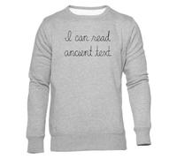 Newtee Escritura A Mano Que Puedo Leer Antigua Sudadera Cuello Redondo Gris Unisex Unisex Grey Sweatshirt Crewneck