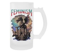 Newtee Feminismo Dragon Castle Taza Transparente De Vaso De Cerveza Con Asa Beer Glass Transparent Mug With Handle