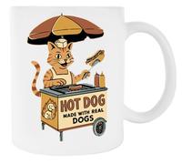Newtee Gato Y Perrito Caliente Bolsa De Gimnasio Taza De Cerámica Blanca Para Taza De Café Para Té White Ceramic Mug For Coffee Cup For Tea