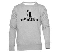 Newtee Im #1 So Why Try Harder Sudadera Cuello Redondo Gris Unisex