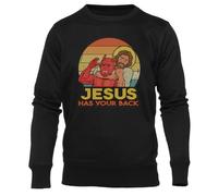 Newtee Jesús Te Respalda Negra Cuello Redondo Unisex Unisex Black Sweatshirt Crewneck
